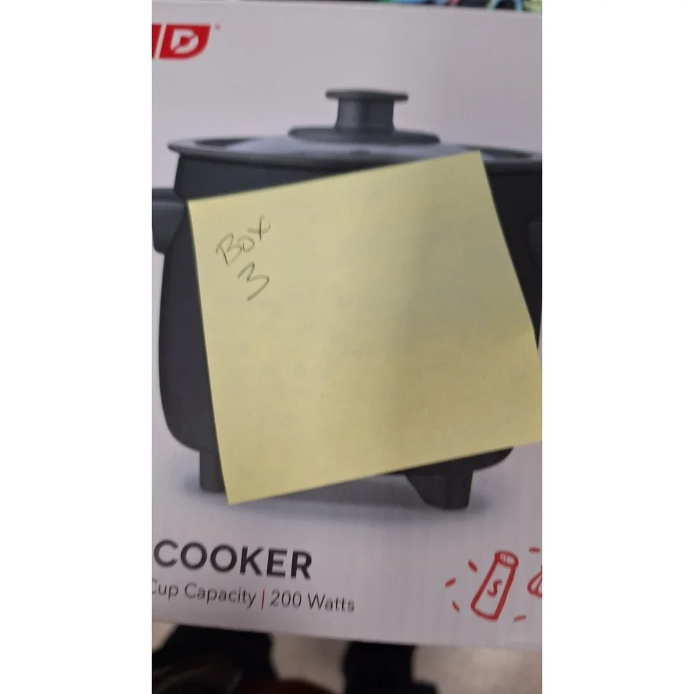 DASH MINI RICE COOKER 2 CUP NONSTICK ELECTRIC COOKER BLACK NEW